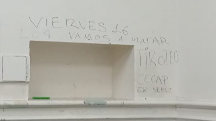 Crece la ola de amenazas de tiroteo: detectan pintadas en paredes de colegios