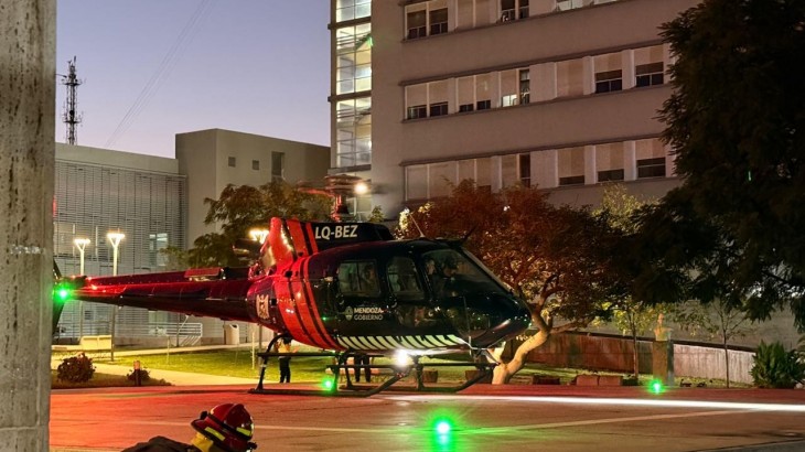 Accidente en alta montaña: el helicóptero Halcón II rescató a un motociclista herido en Ruta 149